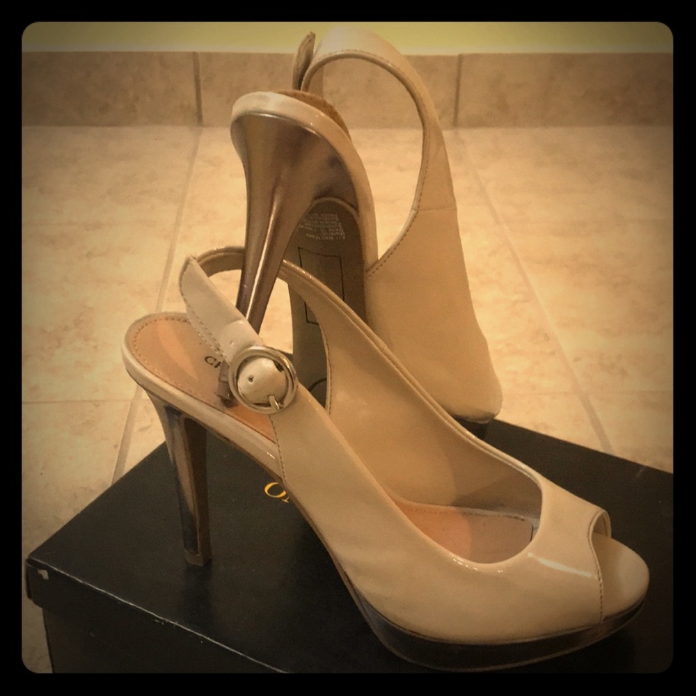 Beige & gold heels